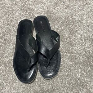 Black Leather Sandals
